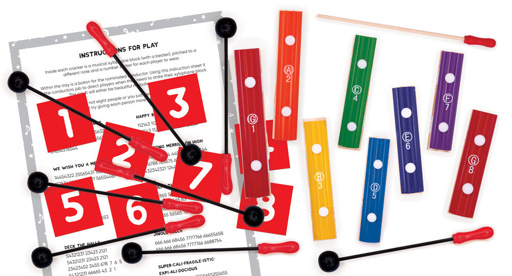 Xylophone Rainbow 12in Cracker (8pcs) FSC Mix PACK 6
