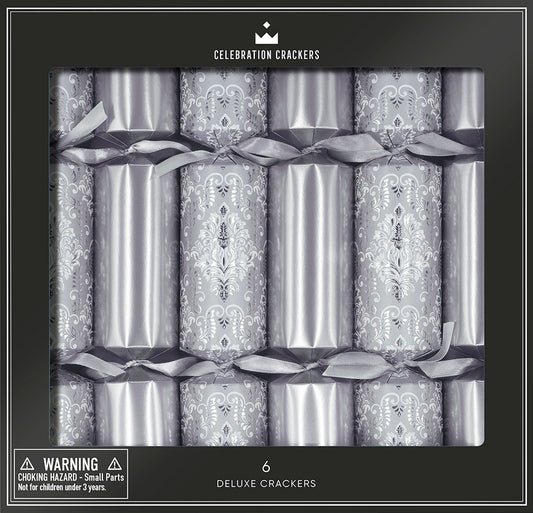 Silver Damask 12in Cracker (6pcs) FSC Mix - PACK 6