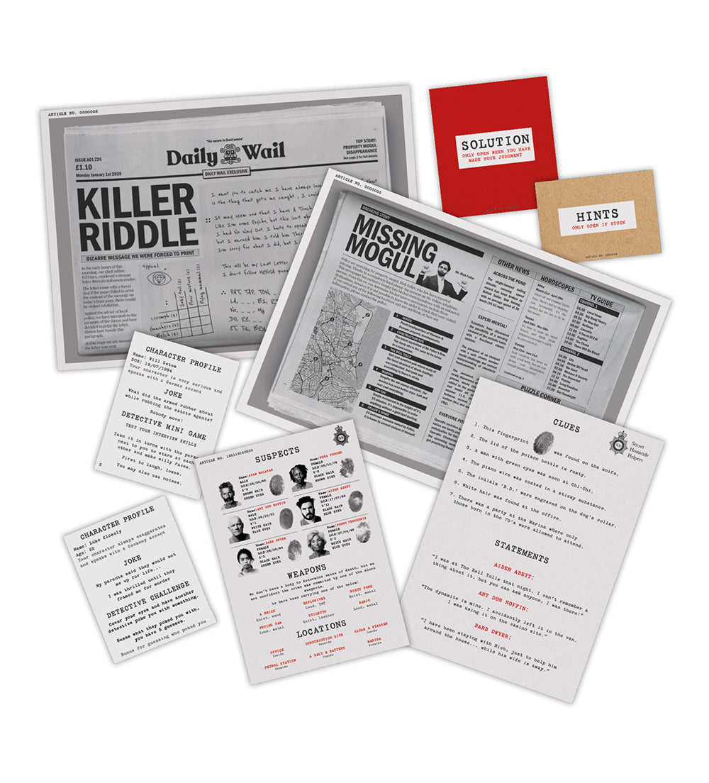 Whodunnit 13in Cracker (6pcs) FSC Mix - PACK 6