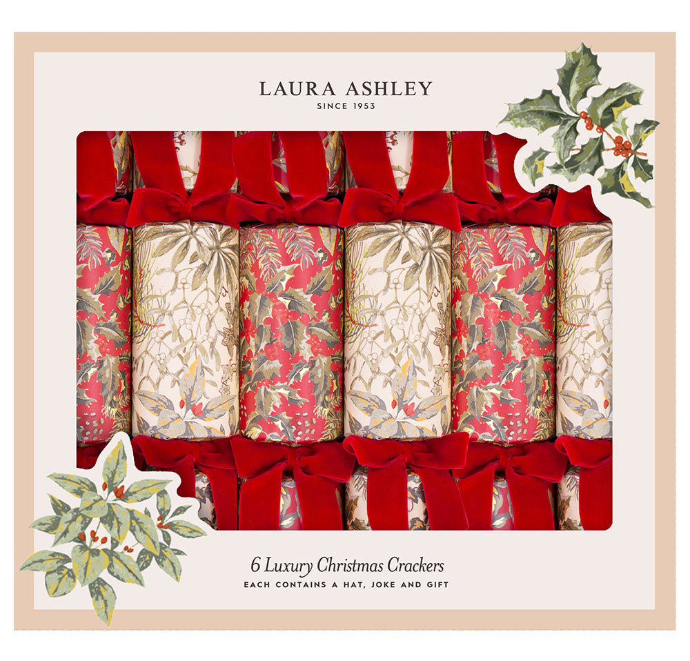 Red Festive Botanicals 13in Cracker (6pcs) FSC Mix PACK 6