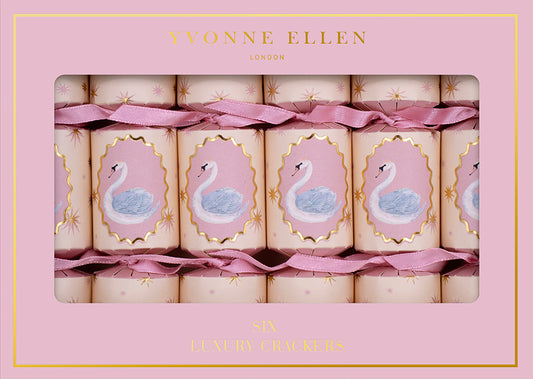 Yvonne Ellen Mini Pink Swan 6in Crackers (6pcs) FSC Mix - PACK 6